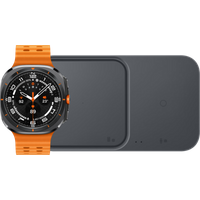 Koop Samsung Galaxy Watch Ultra 4G Grijs/Oranje 47mm + Duo Draadloze Oplader