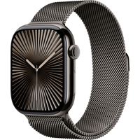 Koop Apple Watch Series 10 4G 46mm Titanium Zwart Milanese Band M/L