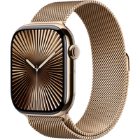 Koop Apple Watch Series 10 4G 46mm Titanium Goud Milanese Band M/L