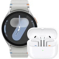 Koop Samsung Galaxy Watch 7 Zilver 44mm + Galaxy Buds3 Wit
