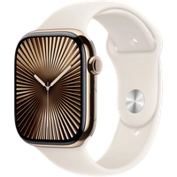 Koop Apple Watch Series 10 4G 46mm Titanium Goud Sportband S/M
