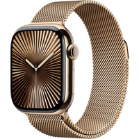 Koop Apple Watch Series 10 4G 42mm Titanium Goud Milanese Band