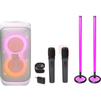 Koop JBL Partybox Stage 320 Wit Karaoke pakket Klein