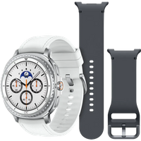 Koop Samsung Galaxy Watch 8 Classic 4G Wit 46mm + Samsung Siliconen Sportbandje S/M