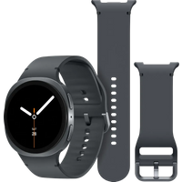 Koop Samsung Galaxy Watch 8 Donkergrijs 44mm + Siliconen Sport Bandje Donkergrijs M/L