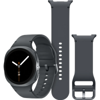 Koop Samsung Galaxy Watch 8 Donkergrijs 40mm + Samsung Siliconen Sport Bandje Donkergrijs M/L