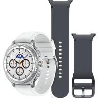 Koop Samsung Galaxy Watch 8 Classic 4G Wit 46mm + Samsung Siliconen Sportbandje M/L