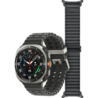 Koop Samsung Galaxy Watch Ultra (2025) 4G Titanium Zilver 47mm + Ultra Trail Horlogeband Grijs