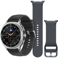 Koop Samsung Galaxy Watch 8 Classic Zwart 46mm + Samsung Siliconen Sport Bandje Donkergrijs S/M